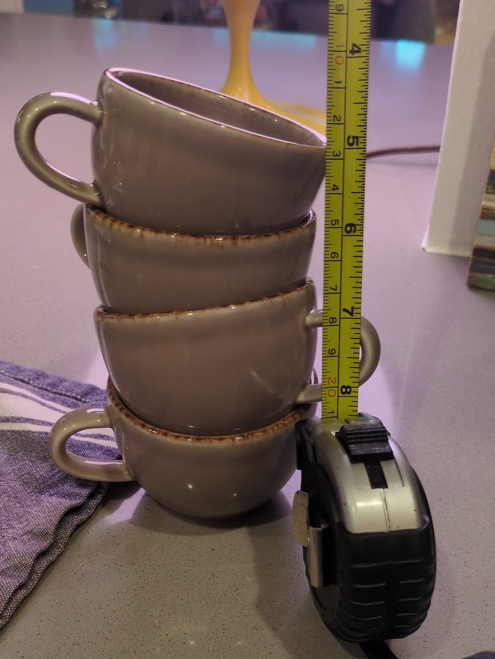 Stoneware Cappucino Mugs - Taupe (Set of 4)